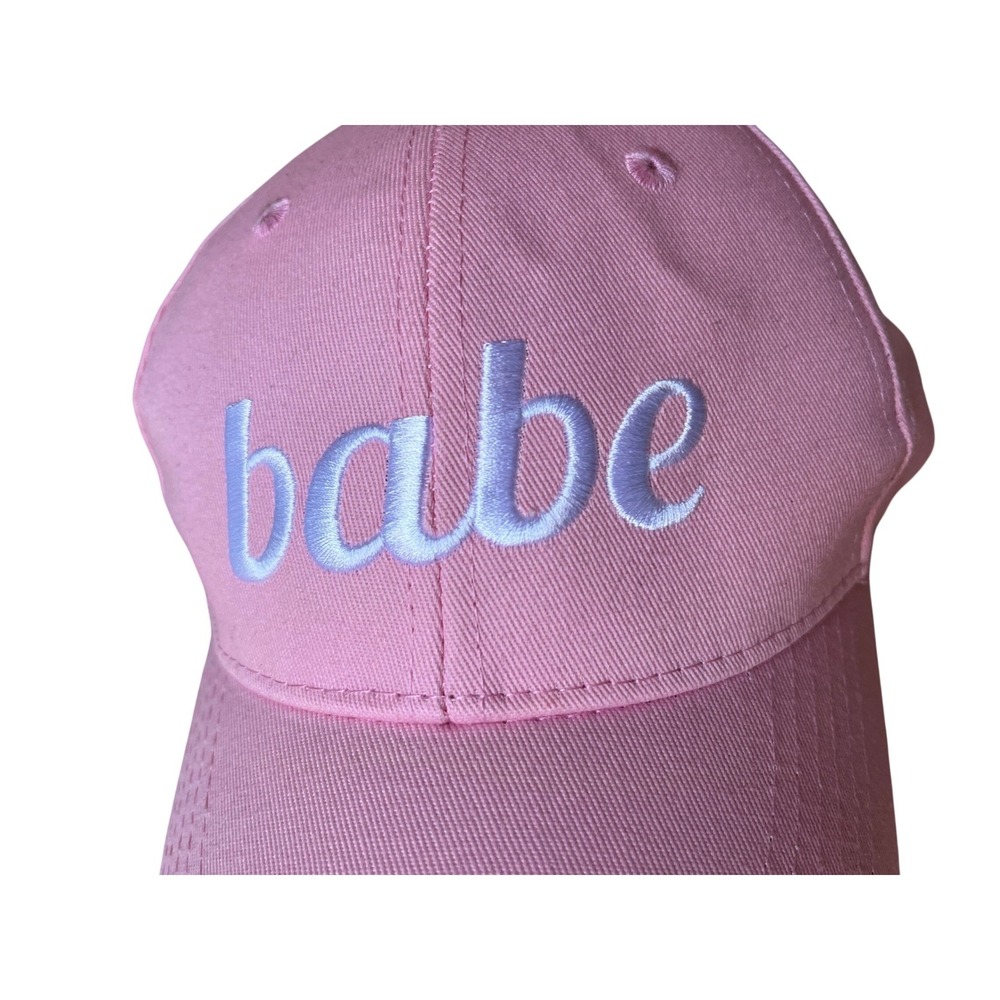 Babe Light Pink Embroidered Baseball Cap | Adult OSFA - Picture 3 of 4
